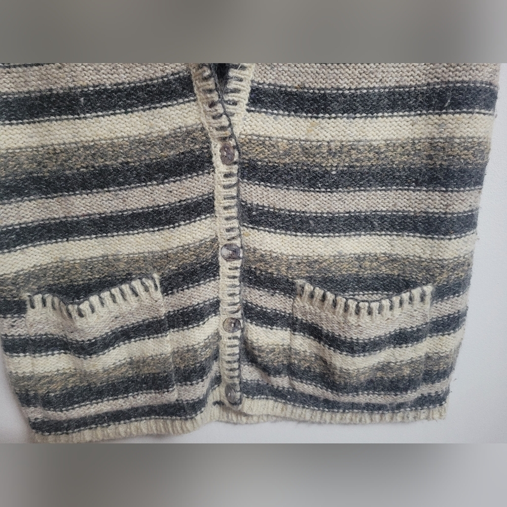 GUC- Metropolitan New York 10001 Cardigan / Sweater Button Down Striped Wool - Picture 3 of 7